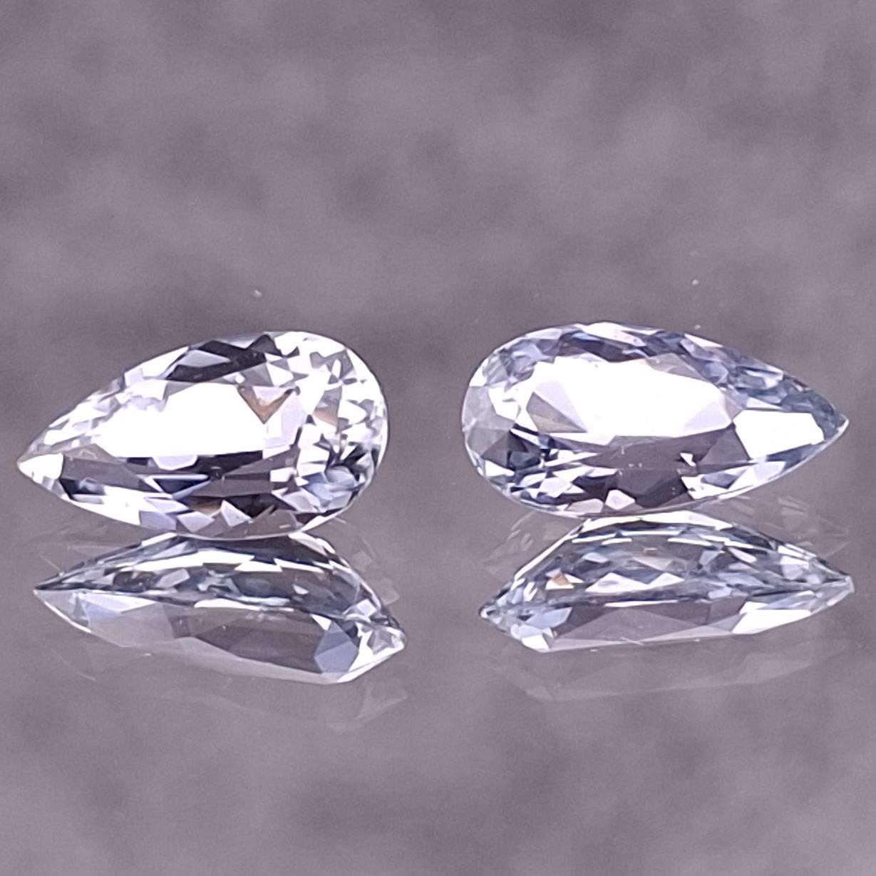 2.265 tcw. Pair Violetish Purple Pear Montana Sapphires